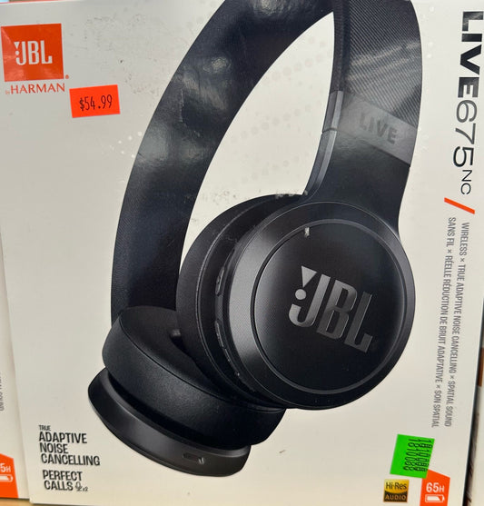 JBL Live 675NC Wireless Over-Ear Headphones with True Adaptive Noise Cancelling – Black